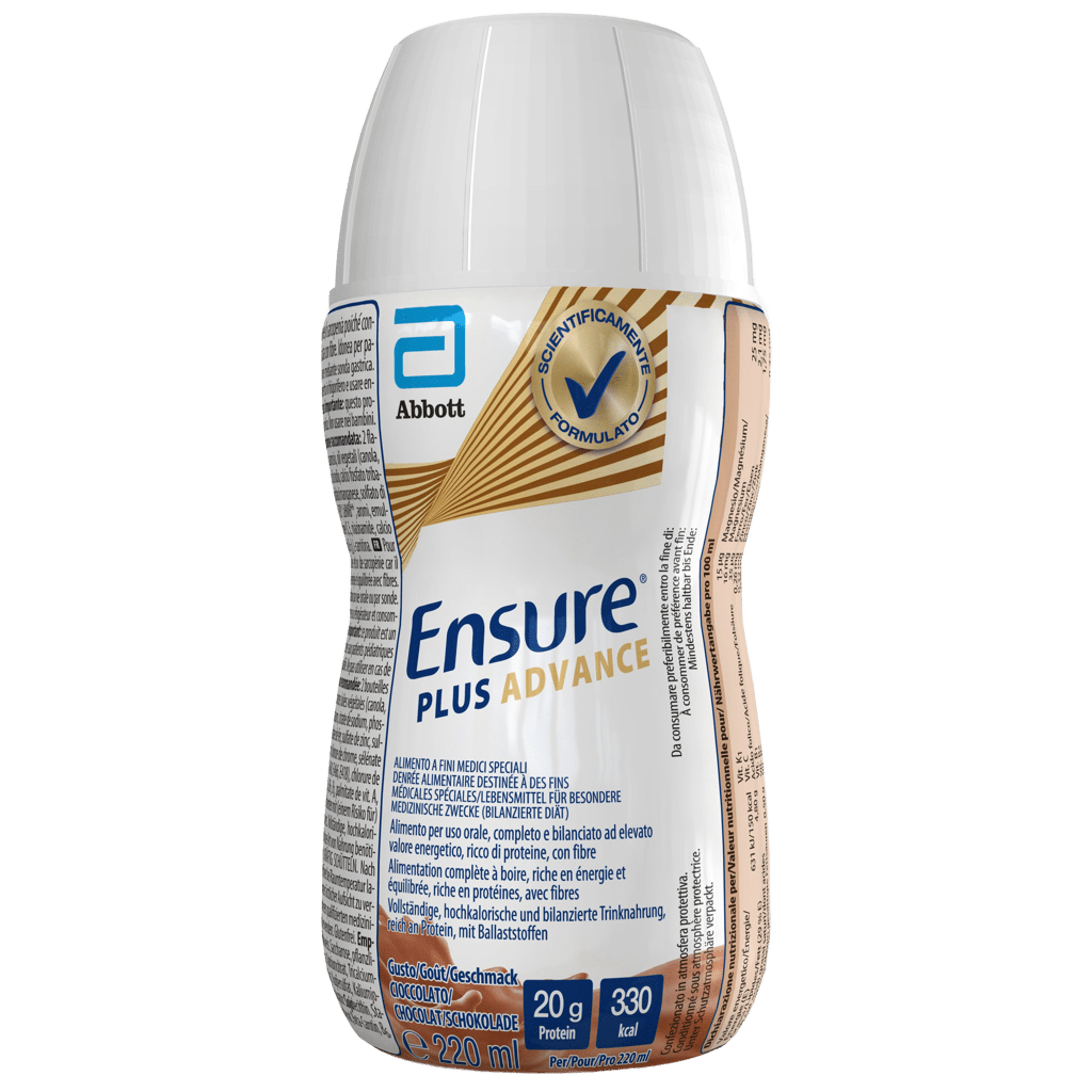 160-387-006_Ensure Plus Advance Chocolate_INT-B2_S557_220ml_OL_3D_F 1