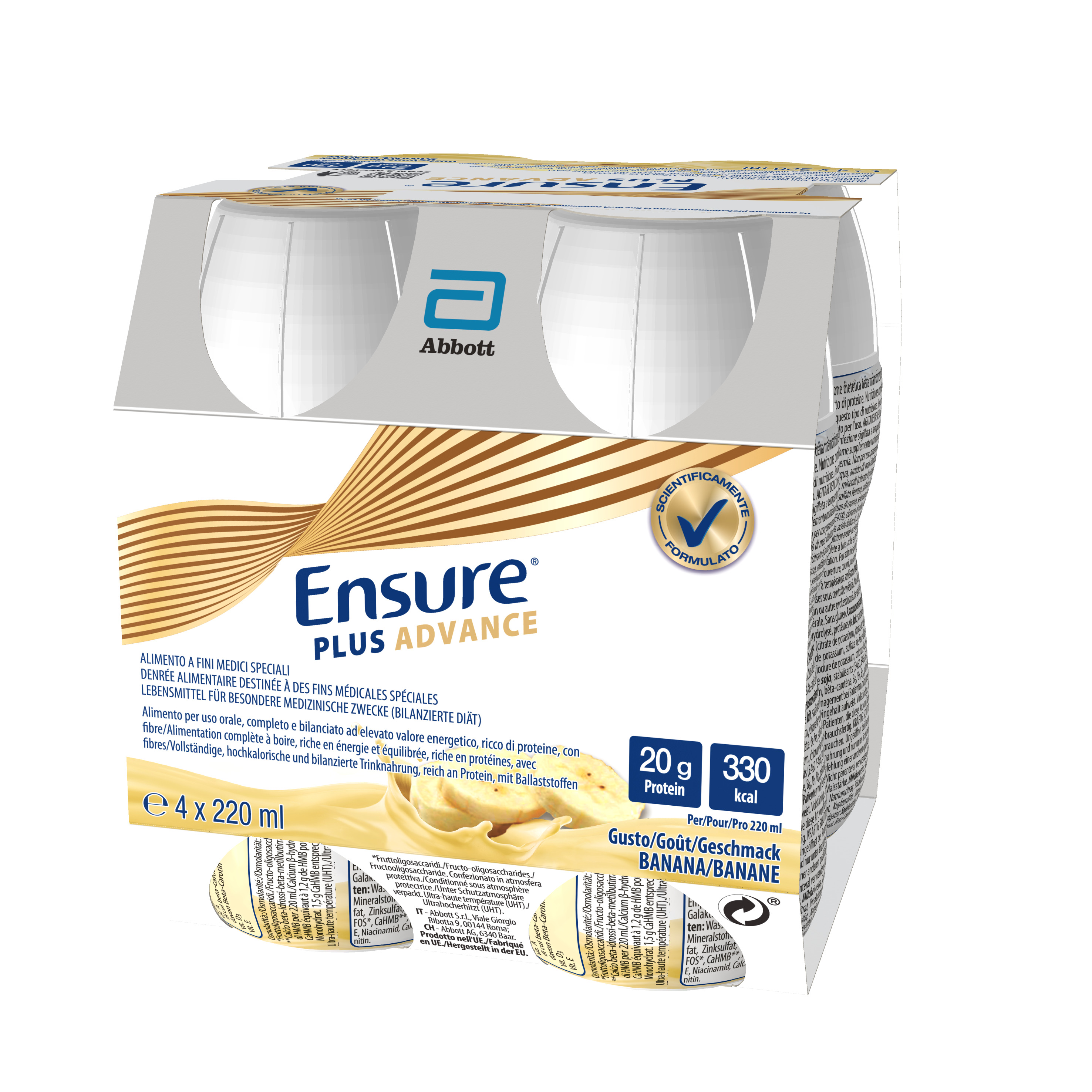 165-036-005_Ensure Plus Advance Banana_INT-B2_S556_4x220ml_OL_3D_BR 1