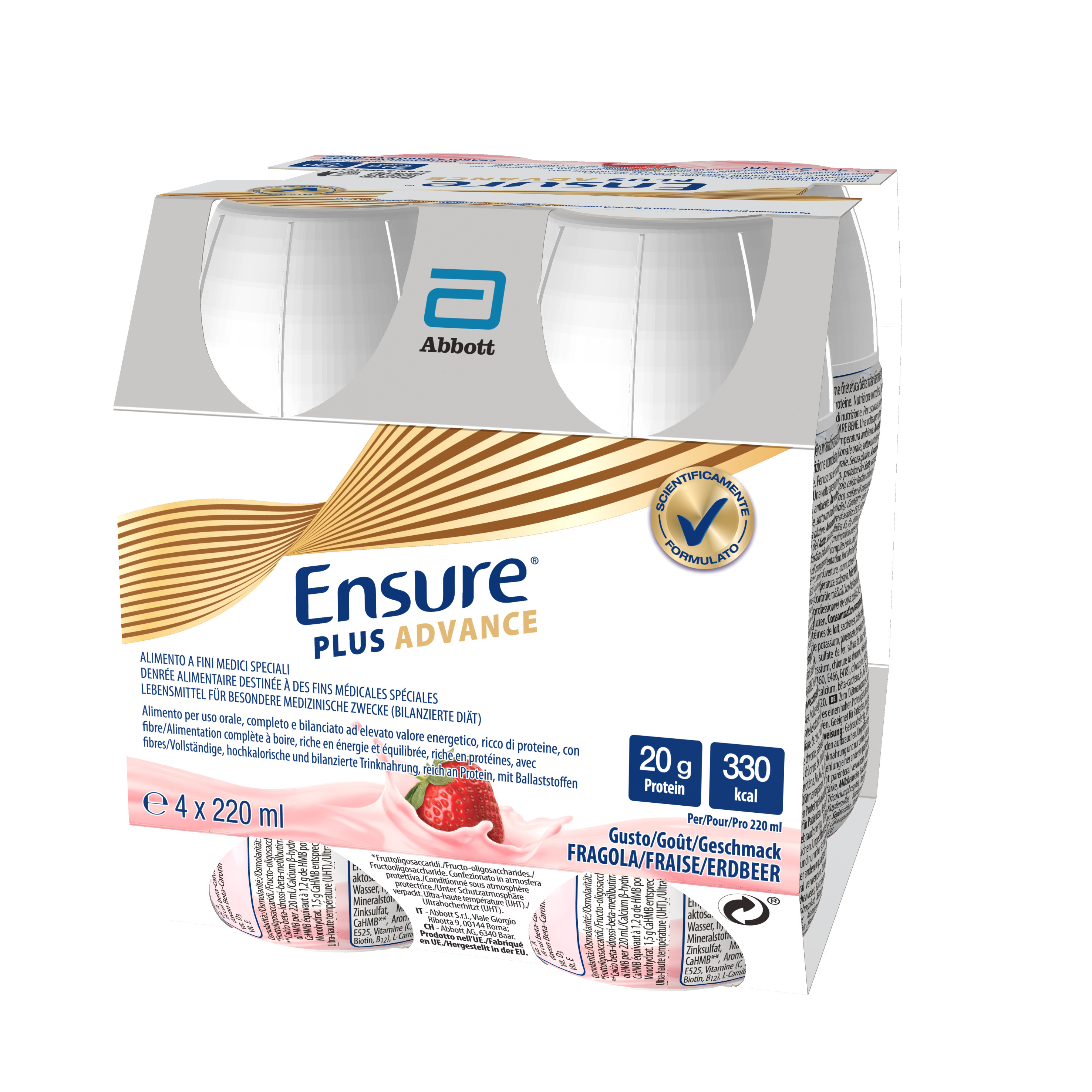 165-040-005_Ensure Plus Advance Strawberry_INT-B2_S757_4x220ml_OL_3D_BR 1
