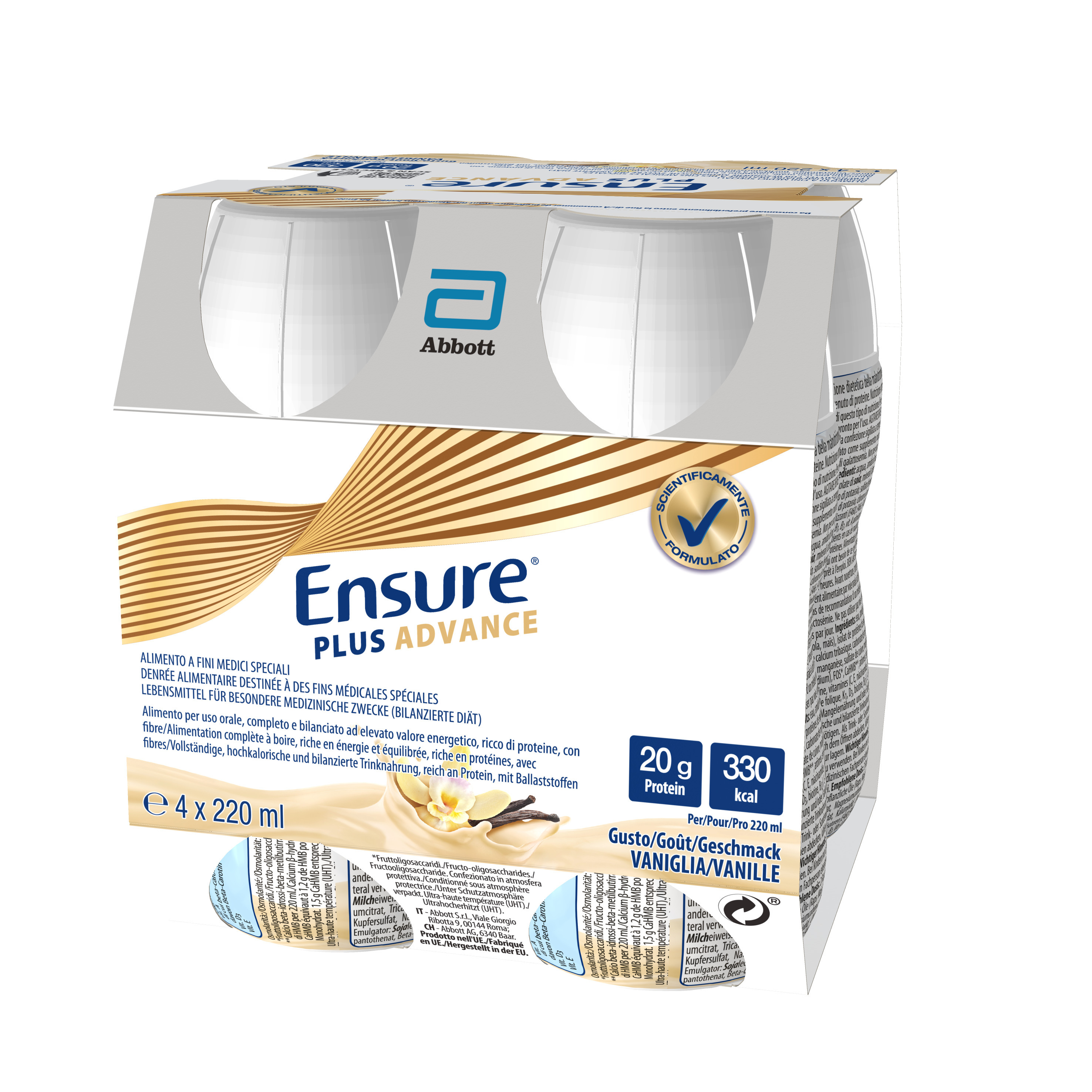 165-038-005_Ensure Plus Advance Vanilla_INT-B2_S558_4x220ml_OL_3D_BR 1